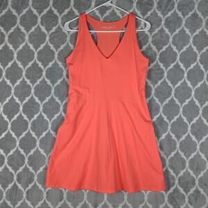 Outdoor Voices Dress Skort Women Size Large Orange Athletic Sleeveless Pockets